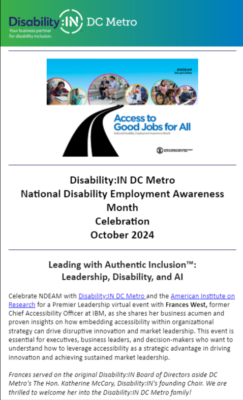 Screenshot of DC Metro's October newsletter cover