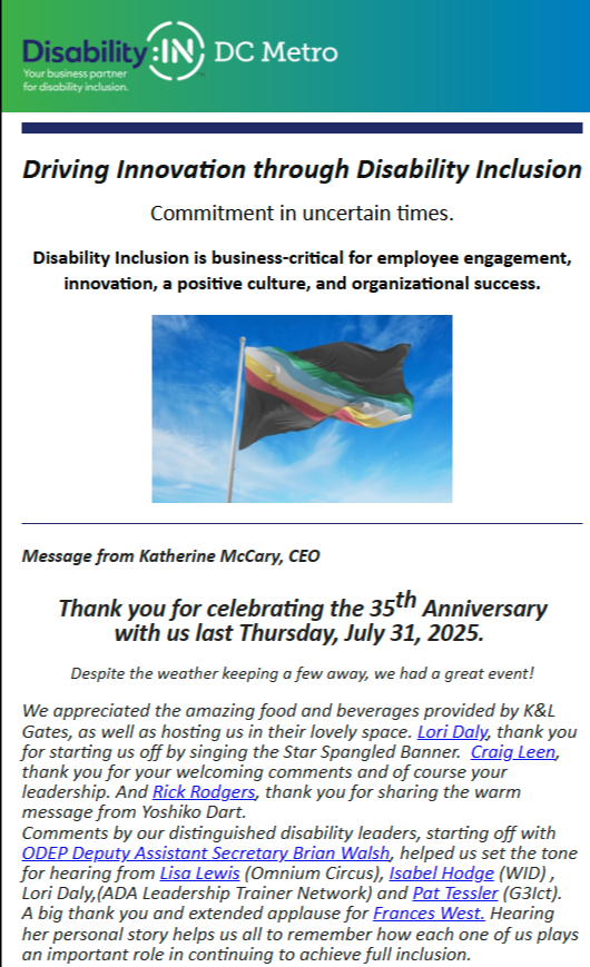 Newsletters - Disability:IN DC Metro