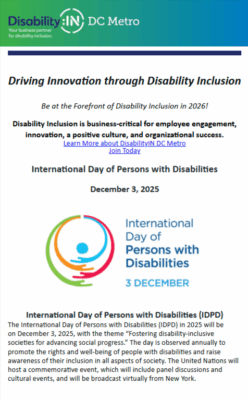 Screenshot of the cover page for the December 2025 DC Metro newsletter